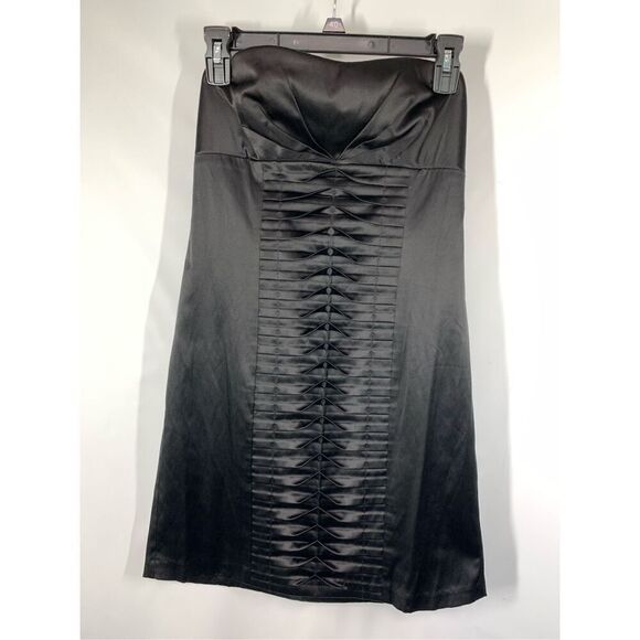 Jump Girl Women's Pleated Front Detail Strapless Dress Black Size Small - Picture 1 of 8